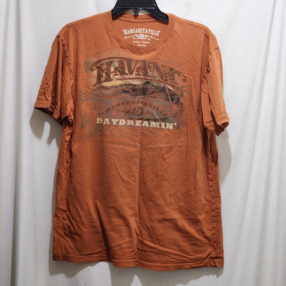 Margaritaville Havana Daydreamin' Mens Orange Graphic Print T-Shirt M